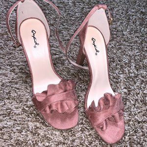 Dusty Rose Ruffled heels
